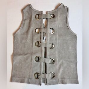 Pebby Forevee Women’s Washed Plymouth Grommet & Thread Tank Top Size S/M